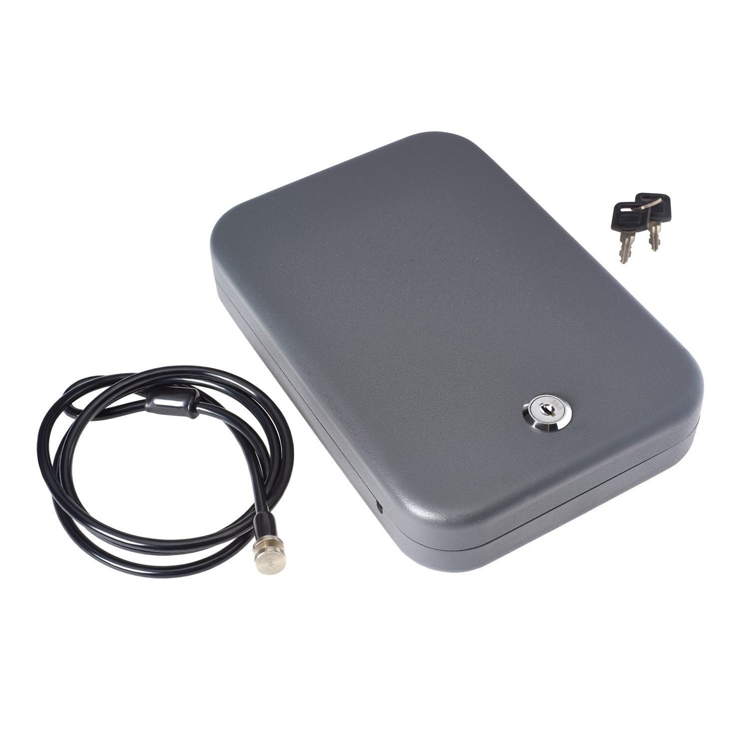 Key Lock,Black Portable Key Storage Lock Box,Travel Lockbox Safe with Cable