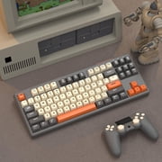 ATTACK SHARK RGB Backlit Bluetooth Gaming Keyboard, Orange & Gaming Gray
