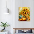 thumbnail image 3 of JRXY Autumn Wall Art Pumpkin and Sunflower Canvas Prints Thanksgiving Day Painting Fall Harvest Decor 16x20 in, 3 of 4