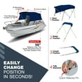 thumbnail image 4 of Knox B31-T31G-G3 61-66 in. Universal 3 Bow Bimini Tops with Detachable Sidewalls for Boats, Navy Blue, 4 of 6