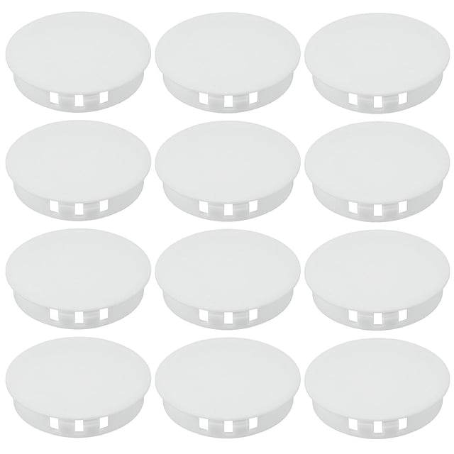 Uxcell Plastic Hole Plugs, Flush Type Round Plug Snap in Locking Covers White 50mm/2"