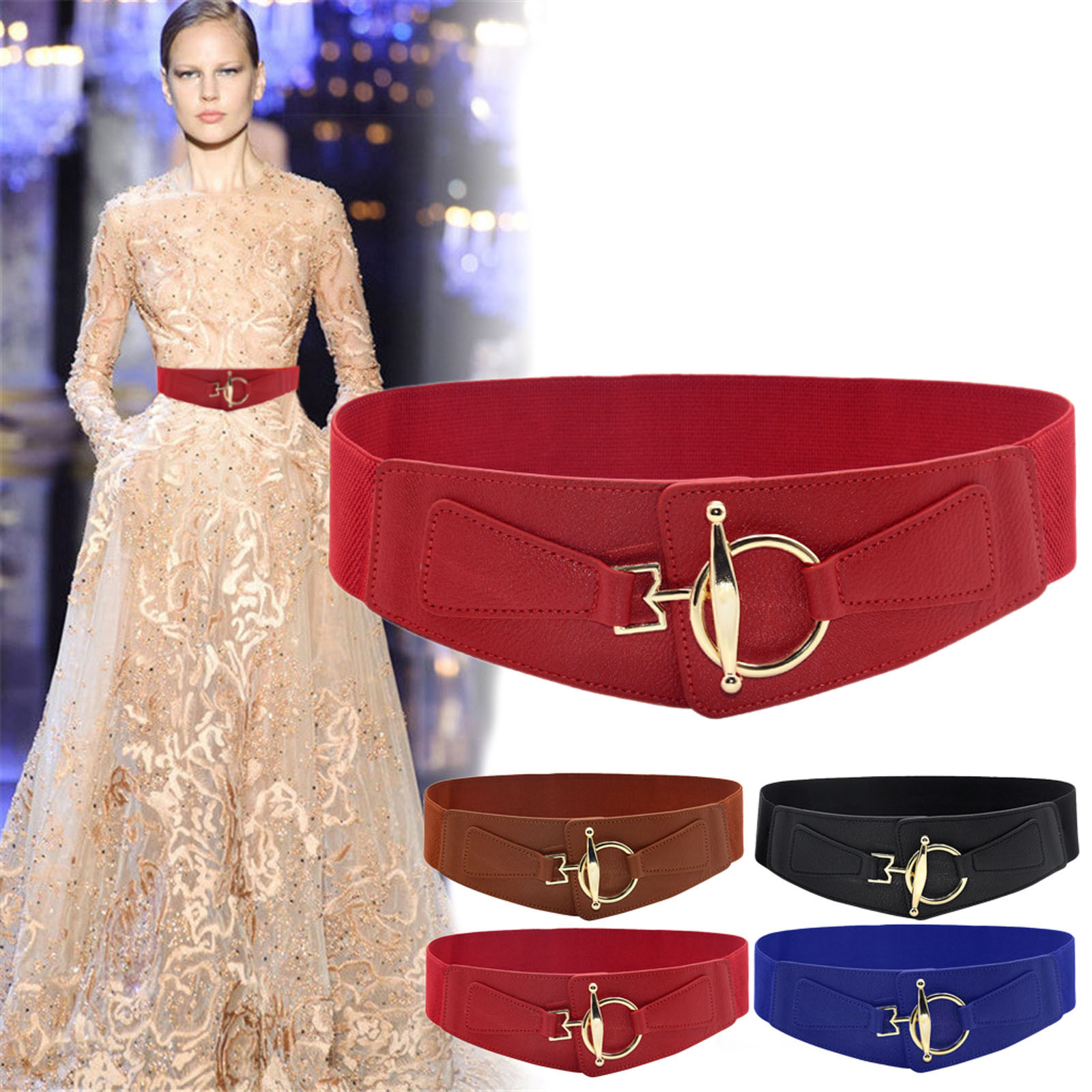 4787 Women\'s 2pcs Bowknot Elastic Belts, 2.4\