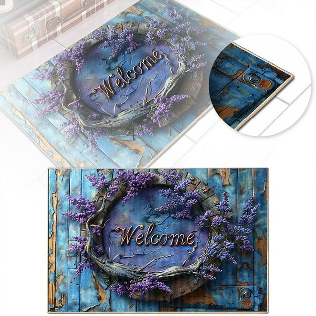 Dsscvnef 3D Floral Print Doormat Set Modern Bath Rug and Entryway Carpet With High Absorbency Machine Washable Floor Mat for Bathroom Front Door Indoor Trendy D Rug for Living Room Work Blanket