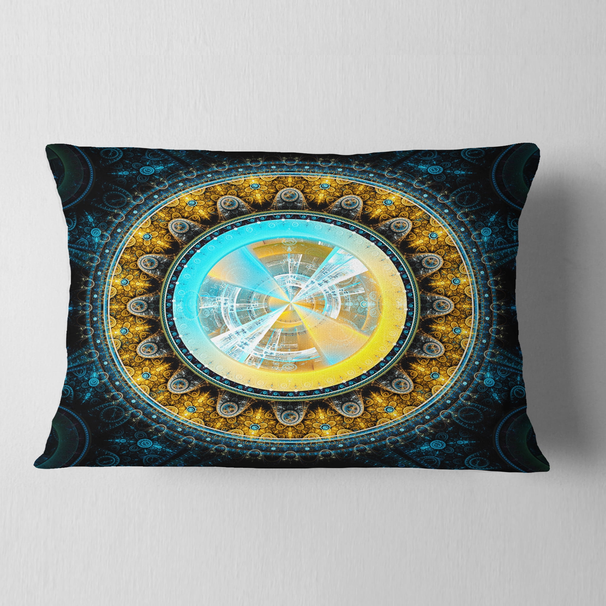 Designart 12" x 20" Yellow Polyester Throw Pillow