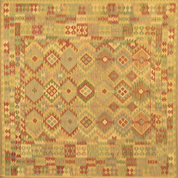 Ahgly Company Indoor Square Southwestern Brown Country Area Rugs, 3' Square