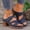 Blue, variant on Aueoeo Slip On Wedge Sandals for Women Open Toe Mid Block Heel Platformed Dressy High Heel Beach Summer Sandals Comfortable Wedges Shoe Mules