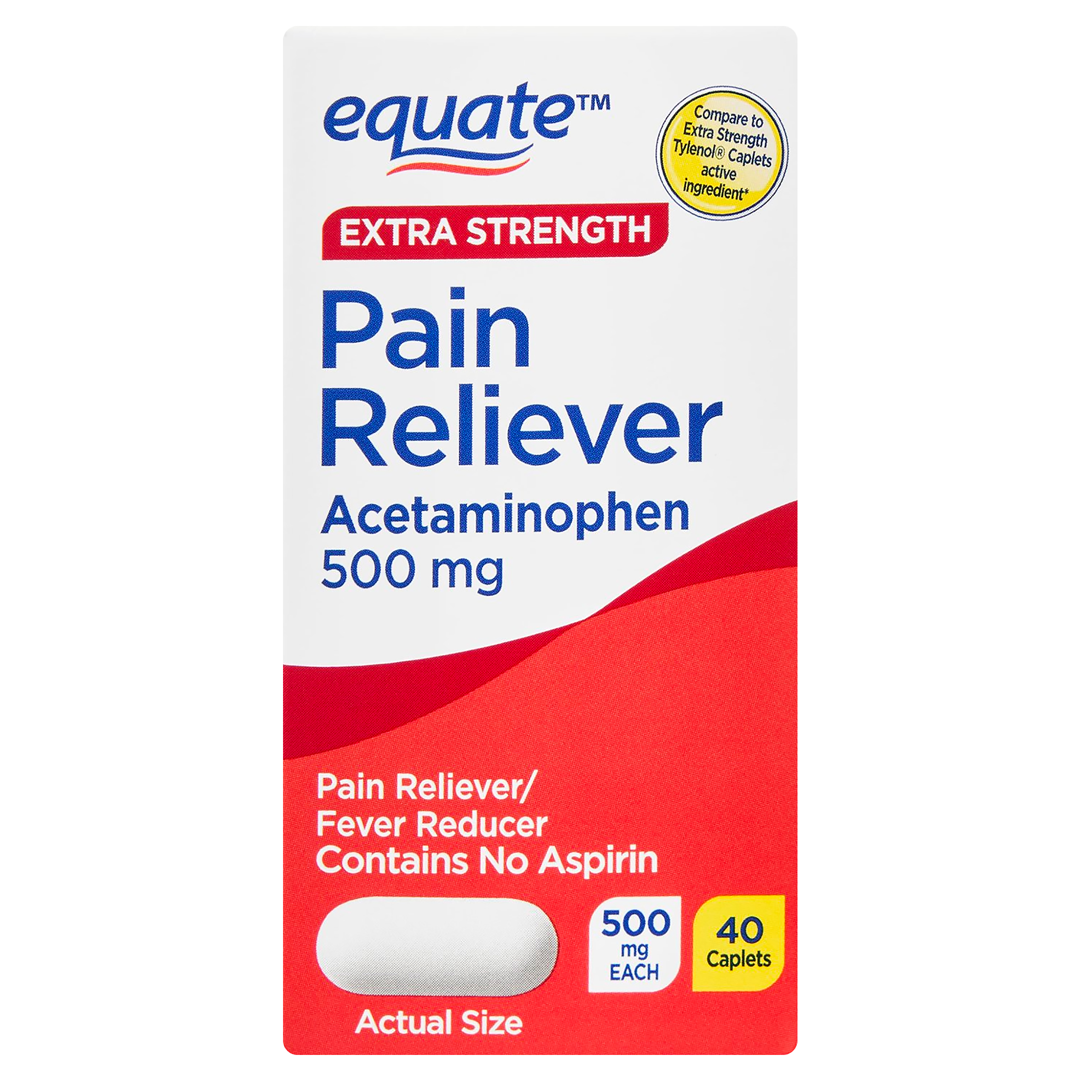 (6 paquete) Equate Analgésico de fuerza extra tabletas, 500 mg, 40 unidades 2