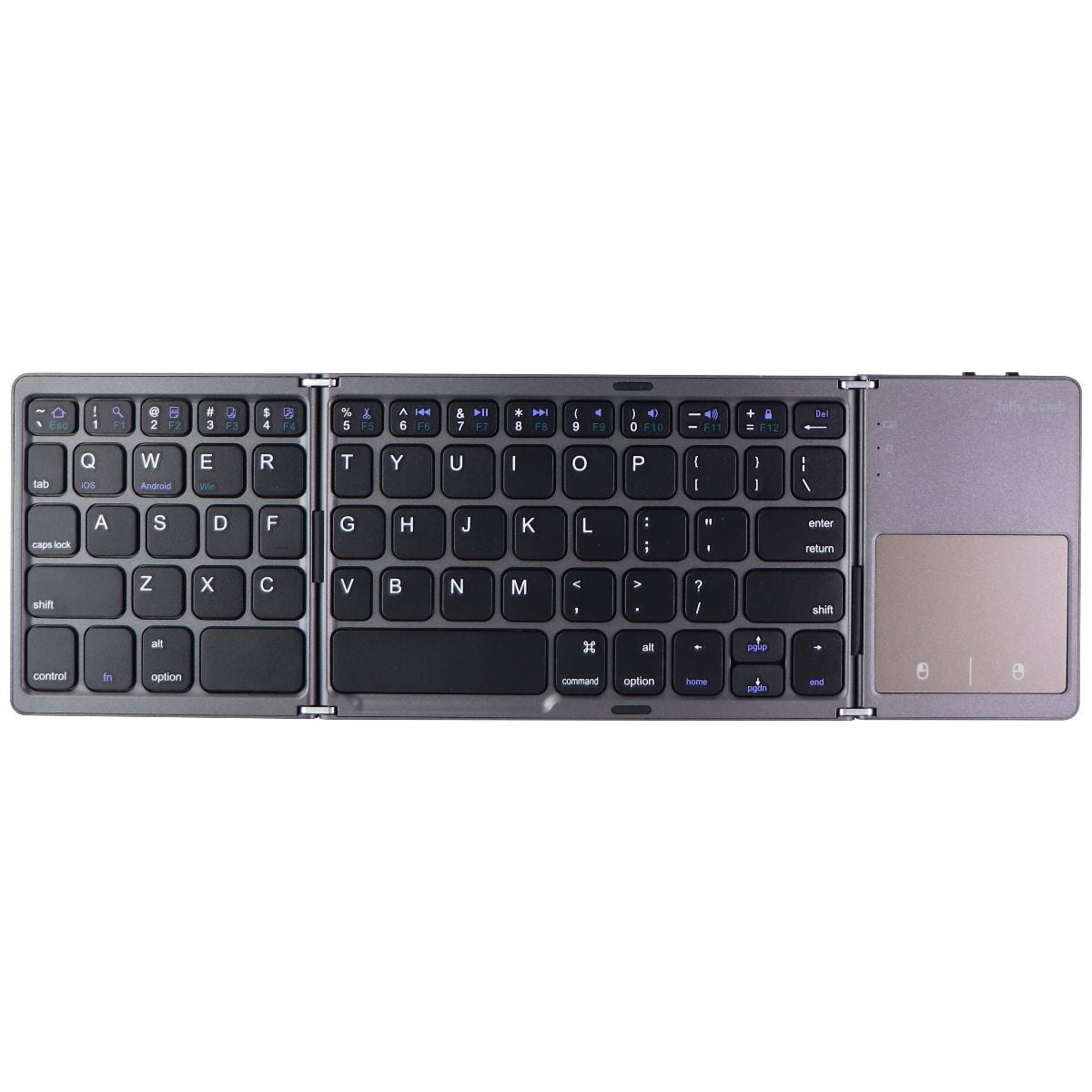 Jelly Comb Foldable Bluetooth Keyboard with Touchpad Dark Gray (B