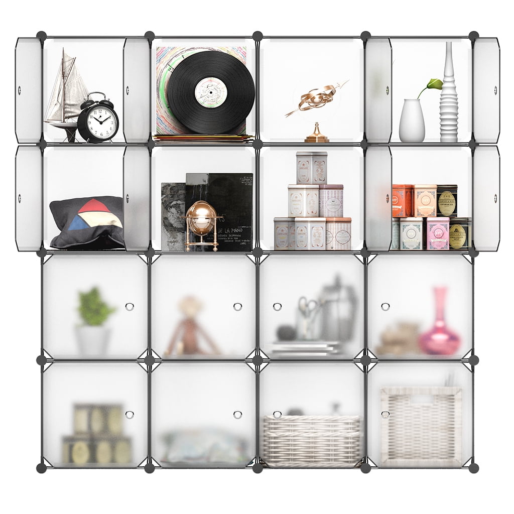 16Cube Interlocking Modular Storage Organizer Shelving System Closet