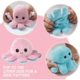 thumbnail image 2 of Pulpo de peluche reversible, pulpo de peluche de doble cara, pulpo de peluche con estado de ánimo, lindos mini peluches, peluches para niños, niñas y amigos (rosa claro-azul claro), 2 of 5