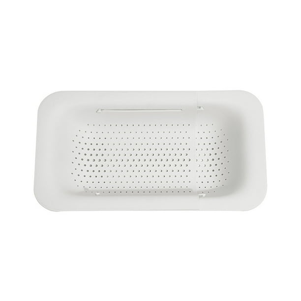 Colador extensible plegable ShuxiuWang colador sobre el fregadero Escurridor multifuncional Plástico blanco