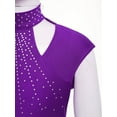 thumbnail image 7 of YONGHS Kids Girls 2 Piece Ballet Dance Gymnastics Sports Tracksuit Sequins Crop Top with Shorts Set Purple 14, 7 of 7