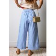 thumbnail image 2 of ZhiHiMeRi Casual Blue Stripe Wide Leg Pants for Women – Ankle Length Drawstring Trousers for Daily Wear XL, 2 of 12