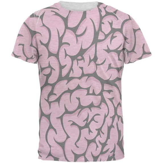 Halloween Pink Brains Costume Mens T Shirt Heather White MD