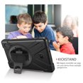 thumbnail image 4 of KIQ Shield Series for Samsung Galaxy Tab A 8.0 Case 2018, Shockproof 360 Rotatable W/ Kickstand Hand Strap Shoulder Cover for Galaxy Tab A 8.0 SMT387v SM-T387 Case [Black] (PLEASE CHECK MODEL NUMBER), 4 of 9
