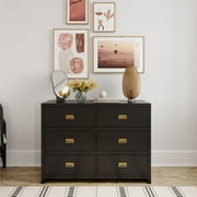 Baby Relax Miles 6-Drawer Dresser, Black Wood