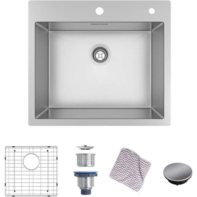Undermount Sink, Single Bowl Kitchen Sink Undermount Stainless Steel Kitchen Sink Bar or Prep Kitchen Sink