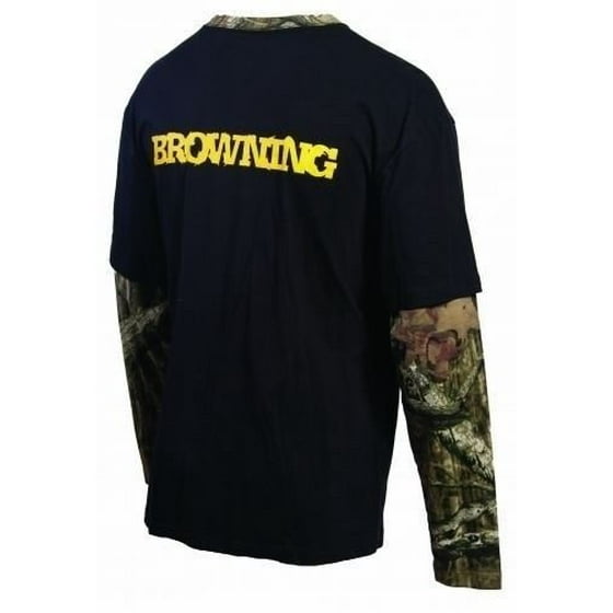 Browning - Mens NWT Browning Buckmark Black Camo Long Sleeve Layered T ...