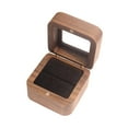 thumbnail image 1 of Caja de madera para anillos de boda Strade Fareast Limited con Tapa transparente terciopelo negro, 1 of 8