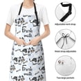 thumbnail image 6 of Lsque Cow With Fresh Milk Waterproof Apron Chef Aprons for Men Heavy Duty Chemical Work Apron Extra Long Grilling Aprons with Adjustable Bib Apron, 6 of 9