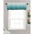 thumbnail image 3 of Turquoise Farmhouse Linen Curtain Valance for Bedroom/Bathroom/Kitchen/Living/Dining Room Window,Country Vintage Stripe Minimalist Geometric Pocket Topper Drapes Decorative Cafe Drapery 60"x18", 3 of 6