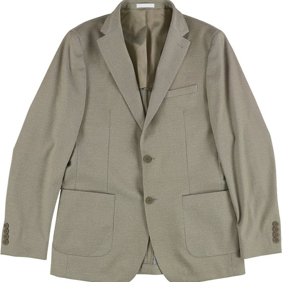Calvin Klein Mens Sports Coat Two Button Blazer Jacket, Beige, 42 Short