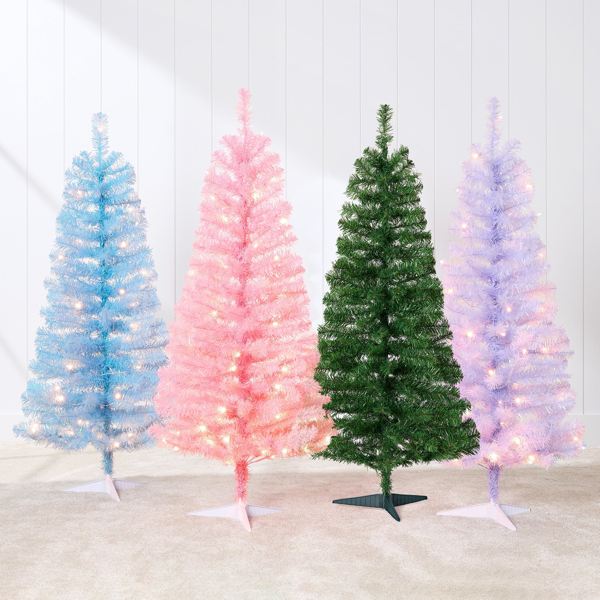 Best Choice Products 4ft Prelit Colored Christmas Tree, Artificial Tree Holiday Decor w/ LED Lights - Green Spruce