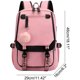 thumbnail image 2 of Mochila para niñas adolescentes, mochila para estudiantes de secundaria, mochila para exteriores con puerto de carga USB (rosa y negro) JFHHH pequeña, 2 of 5