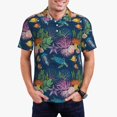 thumbnail image 3 of Balery Undersea Animals Printed Men’s Short Sleeve Polo Shirt, Midweight Men's Shirt,Golf Polo shirts -4X-Large, 3 of 9