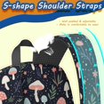 thumbnail image 5 of Mushroom and Sprig Navy Pattern 17" School Backpacks for Teens,Waterproof Oxford Fabric,S-Shape Padded Straps for School,Travel,Hiking,Camping, 5 of 6