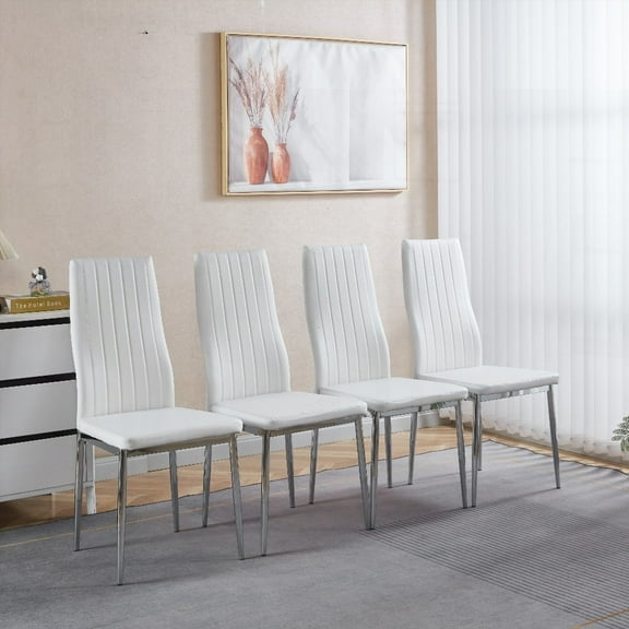 Modern Solid Wood Dining Chairs - 4-Pack with Non-Slip Feet