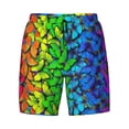 thumbnail image 4 of Lsque Mens Swim Trunks Multicolored Butterflies Pattern - Bathing Suit Compression Liner - Beach Swim Shorts Swimwear - (S-3XL) - Stretch Quick Dry -XX-Large, 4 of 9