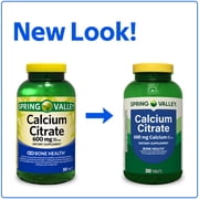 Spring Valley Calcium Citrate Dietary Supplement Tablets for Bone Health, 600 mg, 300 Count