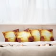 thumbnail image 3 of Ambesonne Abstract Throw Pillow Cover 4 Pack, Modern Grid Design, 18", Dark Orange and Yellow, 3 of 6