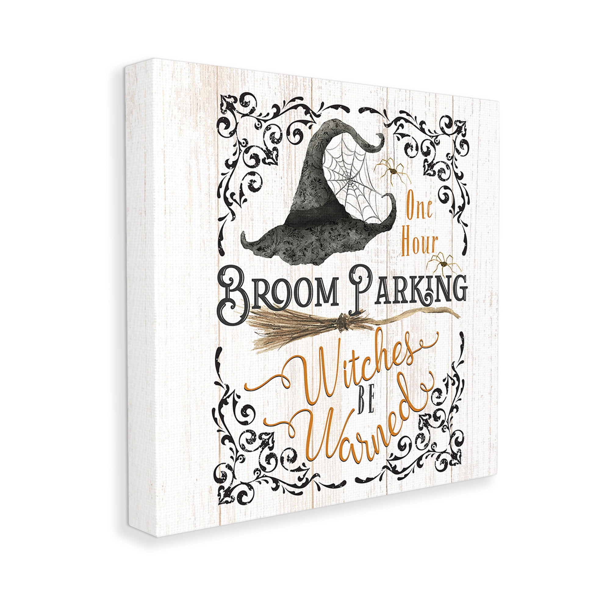 Stupell Industries Rustic Broom Parking Holiday Painting Gallery Wrapped Canvas Art Print Wall Art, 24 x 24
