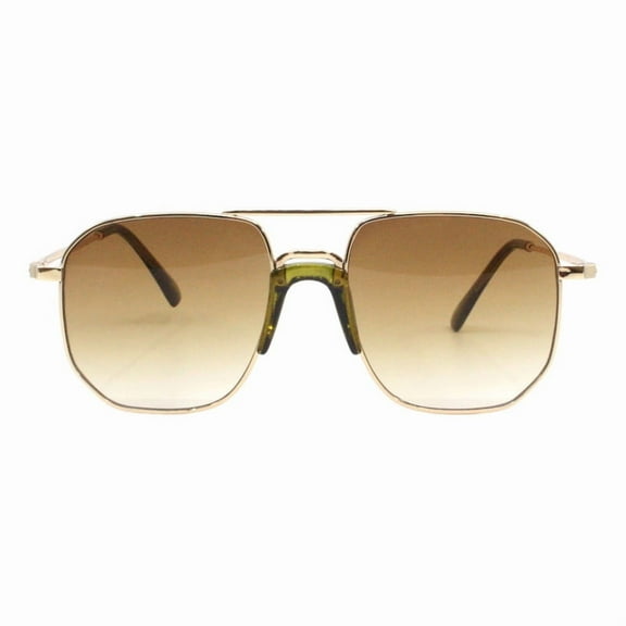 Unisex Square Sunglasses Retro Driver Style UV400 Gradient Shades Gold Green