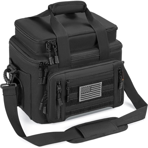 Fishing Tackle Bag - Holds 3400-3600 Size Tackle Boxes -Saltwater & Freshwater Fishing Bags - Padded  Strap Fishing Bags (Black) (Bag Only)