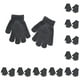 thumbnail image 2 of Sonducket 1 par de guantes para niños Calentador de manos Guante para niños pequeños de color sólido para el invierno Negro 10Conjunto, 2 of 6