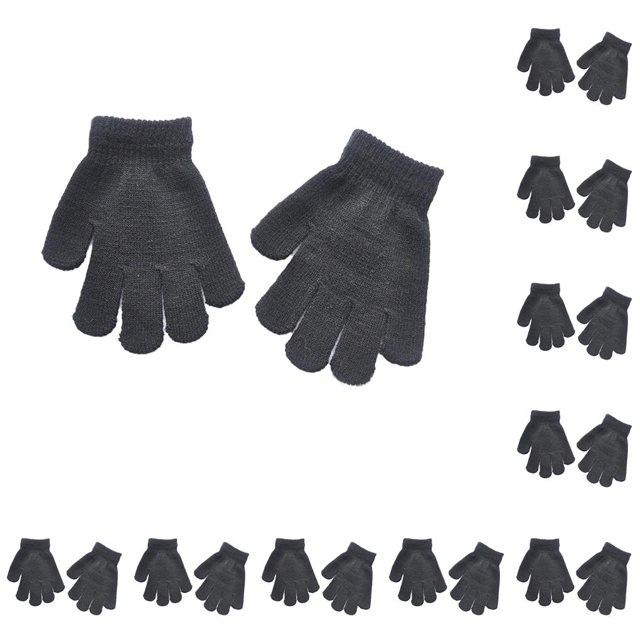 Jumpingount 1 par de guantes para niños, accesorio de ropa, calentador de dedos para exteriores, cubiertas para calentar las manos, guante tejido Negro 10Conjunto