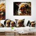 thumbnail image 4 of Designart Majestically Peaceful Lion - Animal Throw Pillow - 16x16, 4 of 5