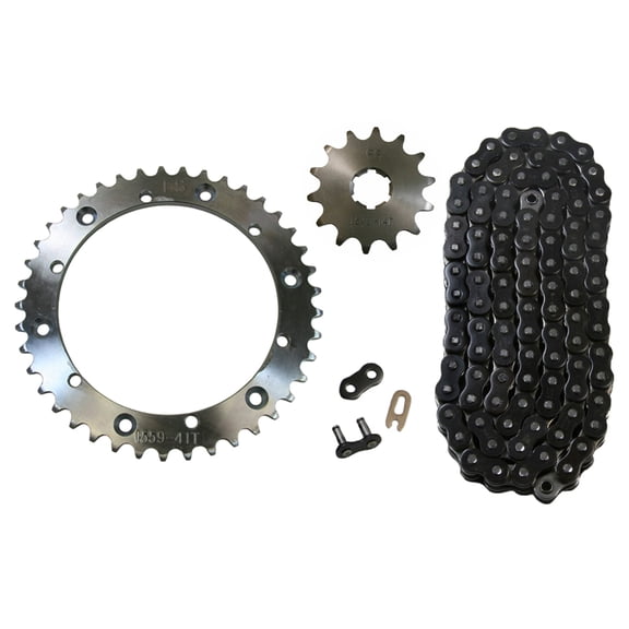 Factory Spec, K15481559520NZBLK104, Black 520x104 Drive Chain & 14/41 Sprockets 1989-2006 for Yamaha Banshee 350 YFZ350