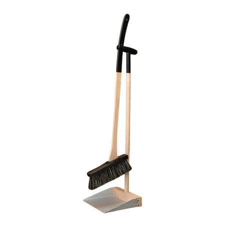 Kings County Tools Standing Broom and Dustpan Combo Set with 28-Inch Beechwood Handles