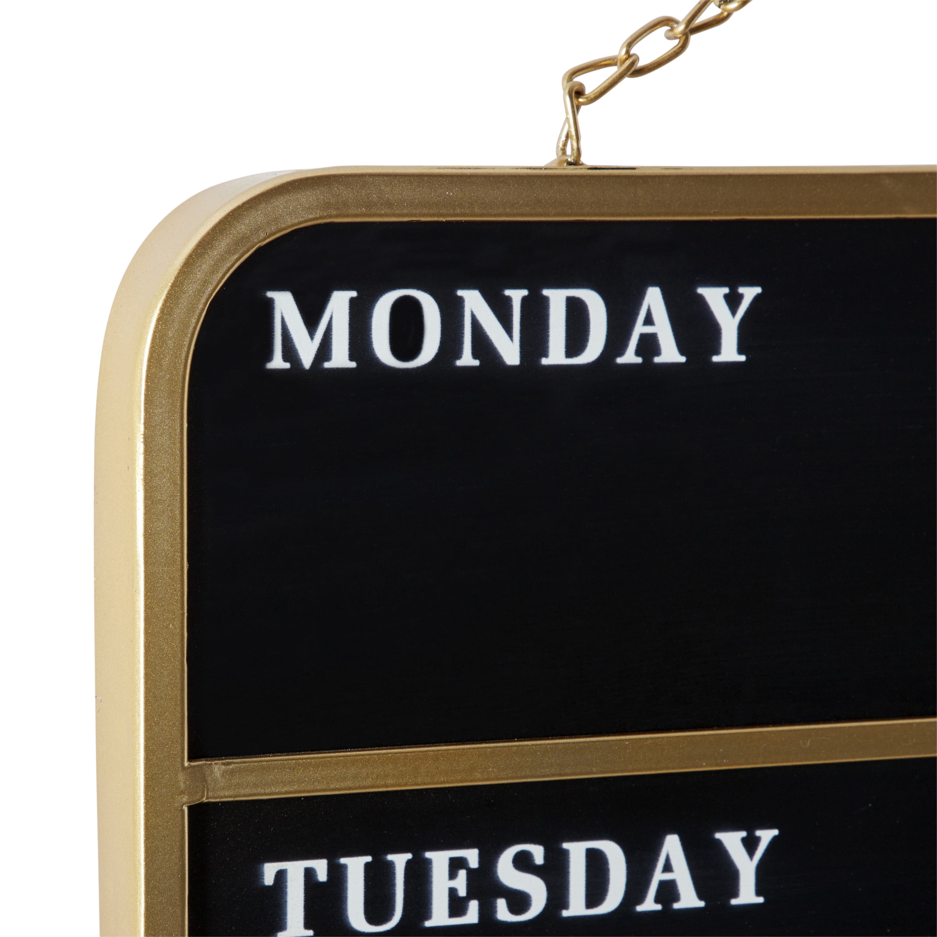 DecMode Black Wood Calendar Sign Wall Decor