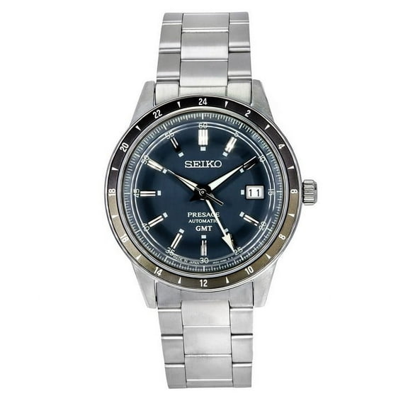 Seiko Presage Style60's GMT Stainless Steel Blue Dial Automatic SSK009J1 Men's Watch