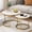 White & Gold, variant on Nesting Coffee Table Set of 2, 27'' Round Coffee Table,Wood Marble Pattern Top with Metal Frame,End Table Side Tables for Living Room,Bedroom,Balcony,Yard