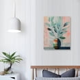 thumbnail image 4 of ONETECH Boho Canvas Wall Art Painting for Bedroom - Sage Green Minimalist Vase Wall Decor Mid Century Modern Framed Paintings for Living Room Bathroom 12x16 in, 4 of 5