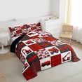 thumbnail image 3 of Homewish Cartoon Vehicle Truck Full Size Comforter Sets, Construction Car Bedding Comforter Set, Red Patchwork Plaid Reversible Bedding Sets, Luxury Bedroom Decor, 3 Pieces, 3 of 8