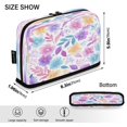 thumbnail image 3 of Standing Pencil Case with Base Large Capacity Stationery Pouch Pen Bag with Zipper for Women Men Pink and Purple Flowers, 3 of 7