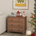 thumbnail image 6 of DORTALA Dresser for Bedroom with 3 Drawers, Chest of Drawers with Metal Knobs, Bedside Table Storage Tower Organizer for Bedroom, Entryway, Nursery, 28.5" x 18" x 26" (Walnut), 6 of 14