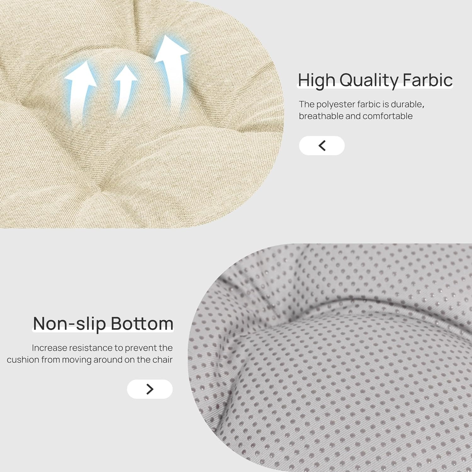 Memory Foam Chair Cushions Set of 4, Outdoor/Indoor Chair Pads for Dining Chairs 4 Pack, Seat Cushions for Kitchen, Dining Room, Office, Patio Chairs, 15.5"x15.5"x3.5"